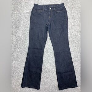 Ann Taylor Jeans Womens 0 Denim Classic Clean Aesthetic Dark Wash Flair Flex
